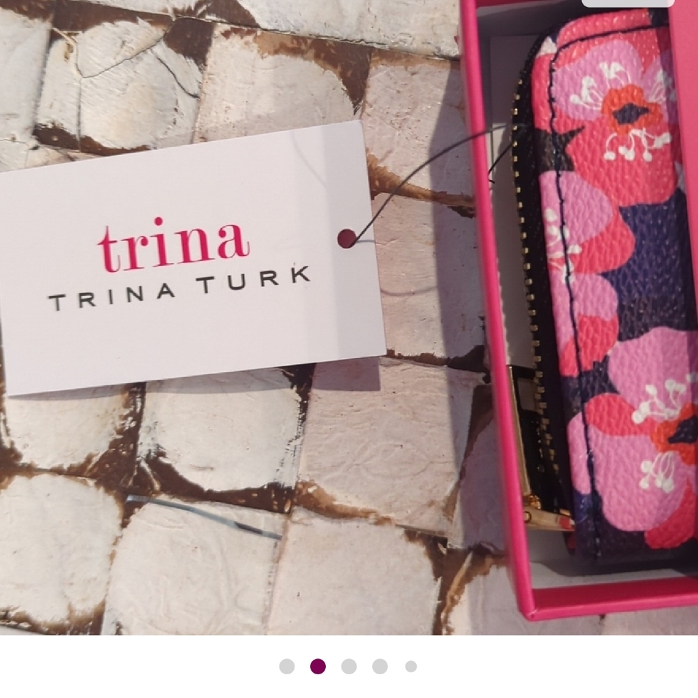Trina Turk Pink and Black Floral Clutch - Picture 5 of 11
